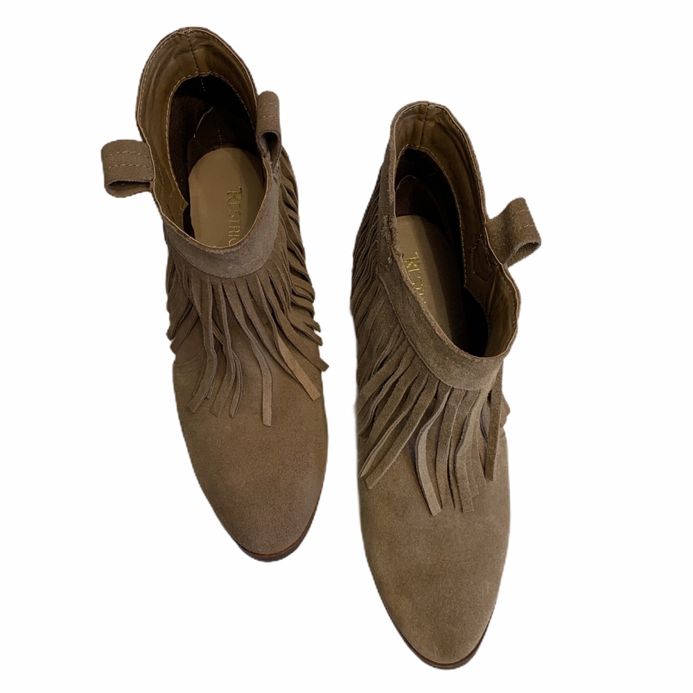 Restricted Suede Fringe Pull On Booties Size 8 - Picture 8 of 10